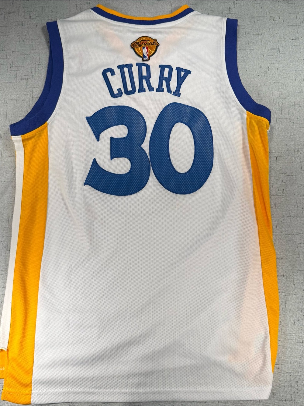Golden State Warriors #30 White Blue Yellow Basketball Jersey
